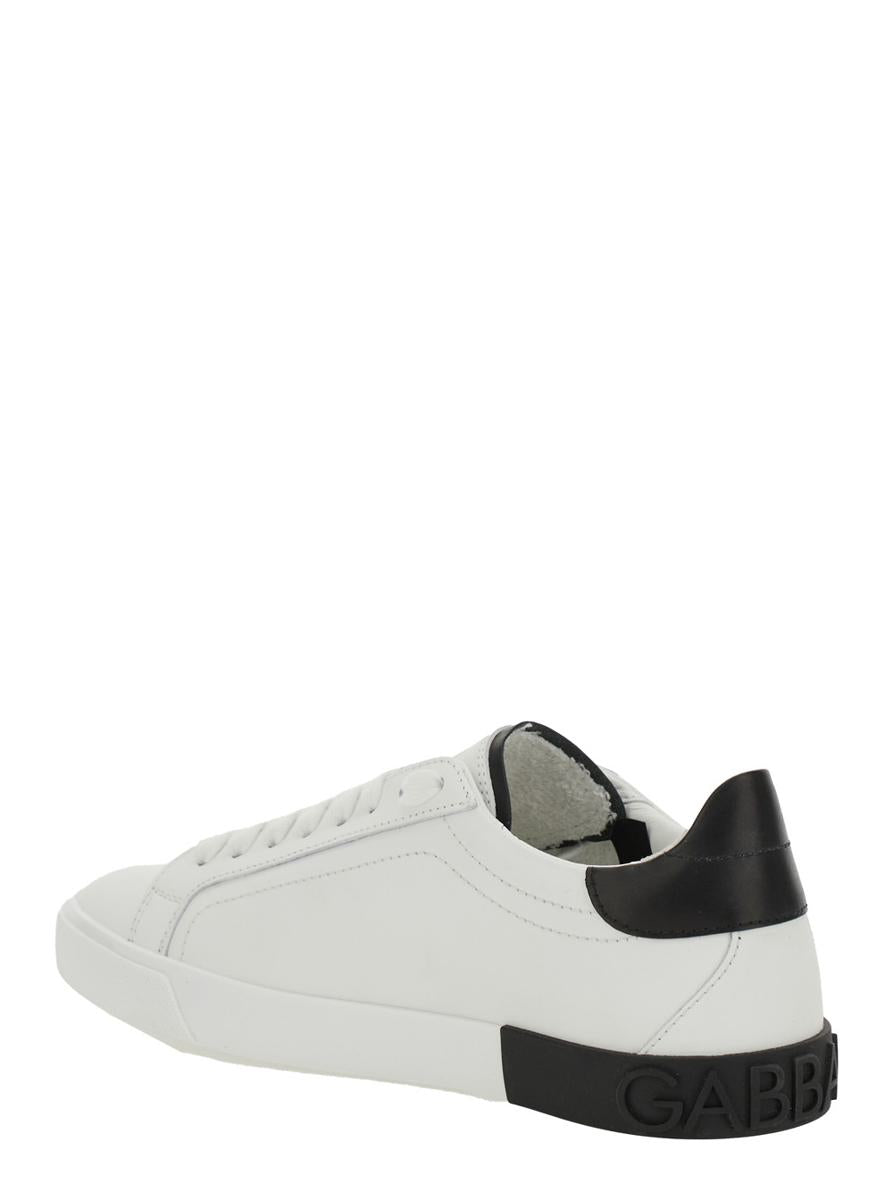 White Low Top Sneaker With Animal-Motif Logo In Leather Woman