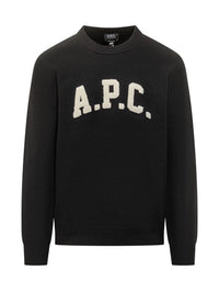 A.P.C. A.P.C. Black Sweater With Contrasting Embroidered Logo