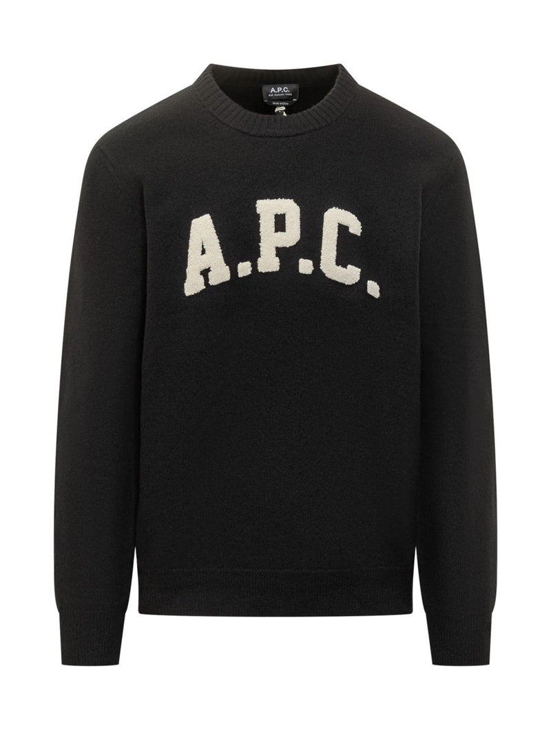 A.P.C. A.P.C. Black Sweater With Contrasting Embroidered Logo