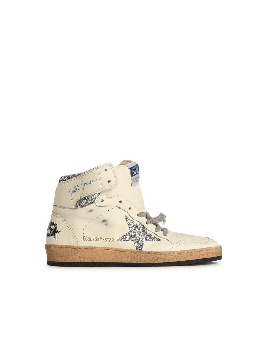 Golden Goose 'Sky Star' White Leather Sneakers