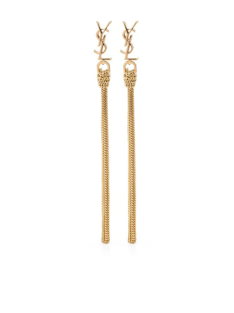 Saint Laurent Cassandre Tassel Metal Earrings Accessories