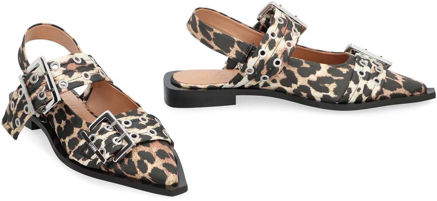 Ganni Feminine Fabric Slingback Pumps