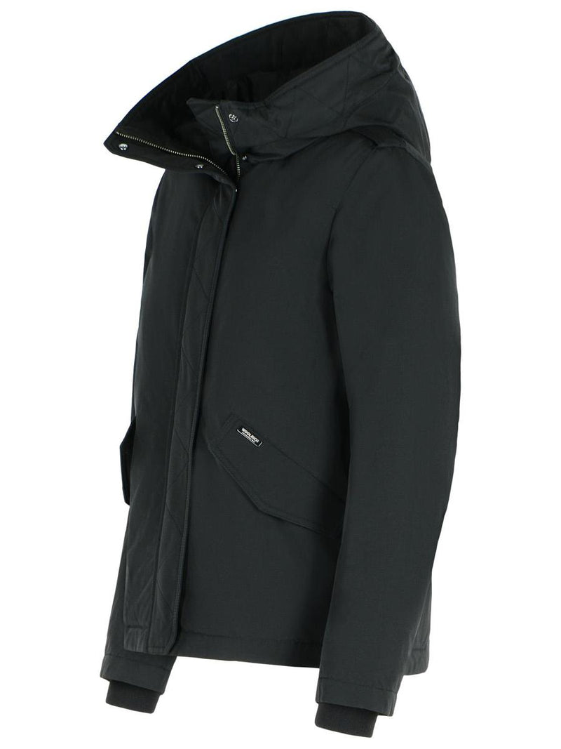 Woolrich 'Military' Padded Jacket In 'Ramar Cloth' With Black Hood
