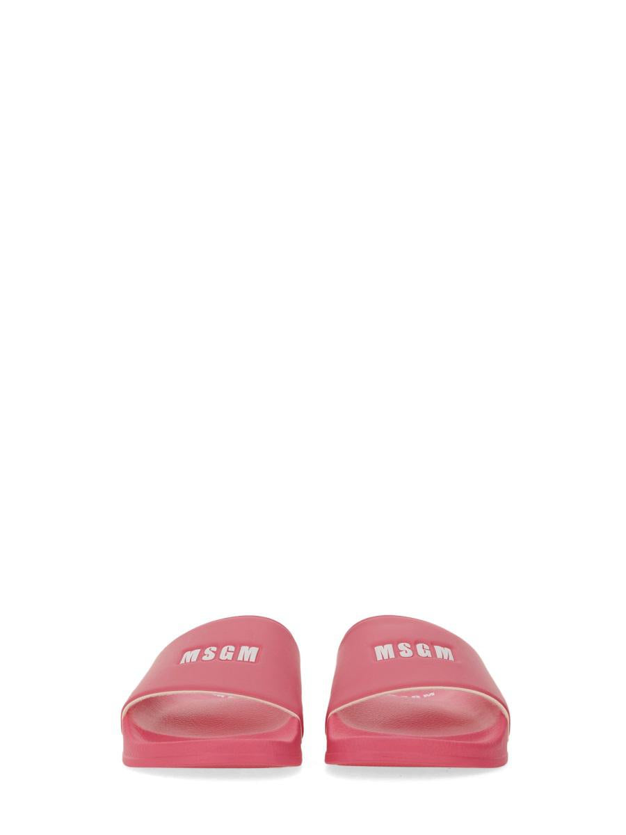 Msgm Slide Sandal With Logo