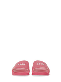 Msgm Slide Sandal With Logo