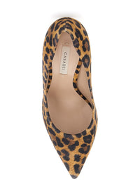 'Malesia' Brown Pumps With High Stiletto Heel And Leopard Motif In Suede Woman