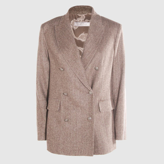 Antonelli Brown Wool Eriste Blazer