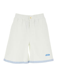 'Le Short Piqué' White Shorts With Elastic Waist And Logo Lettering On The Front In Cotton Man