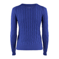 Ralph Lauren Royal Royal Rugby Blue Cotton Cable-Knit Crew Neck Sweater