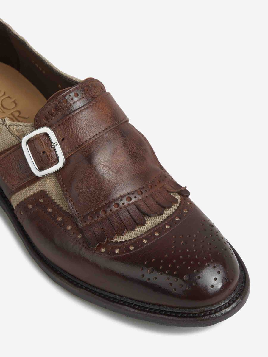 Green George Buckle Fringe Shoes