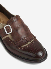 Green George Buckle Fringe Shoes