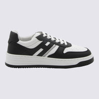 Hogan Ivory And Black Leather H630 Sneakers