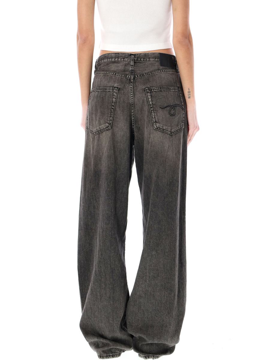 R13 Damon Pleated Wide Leg Jean