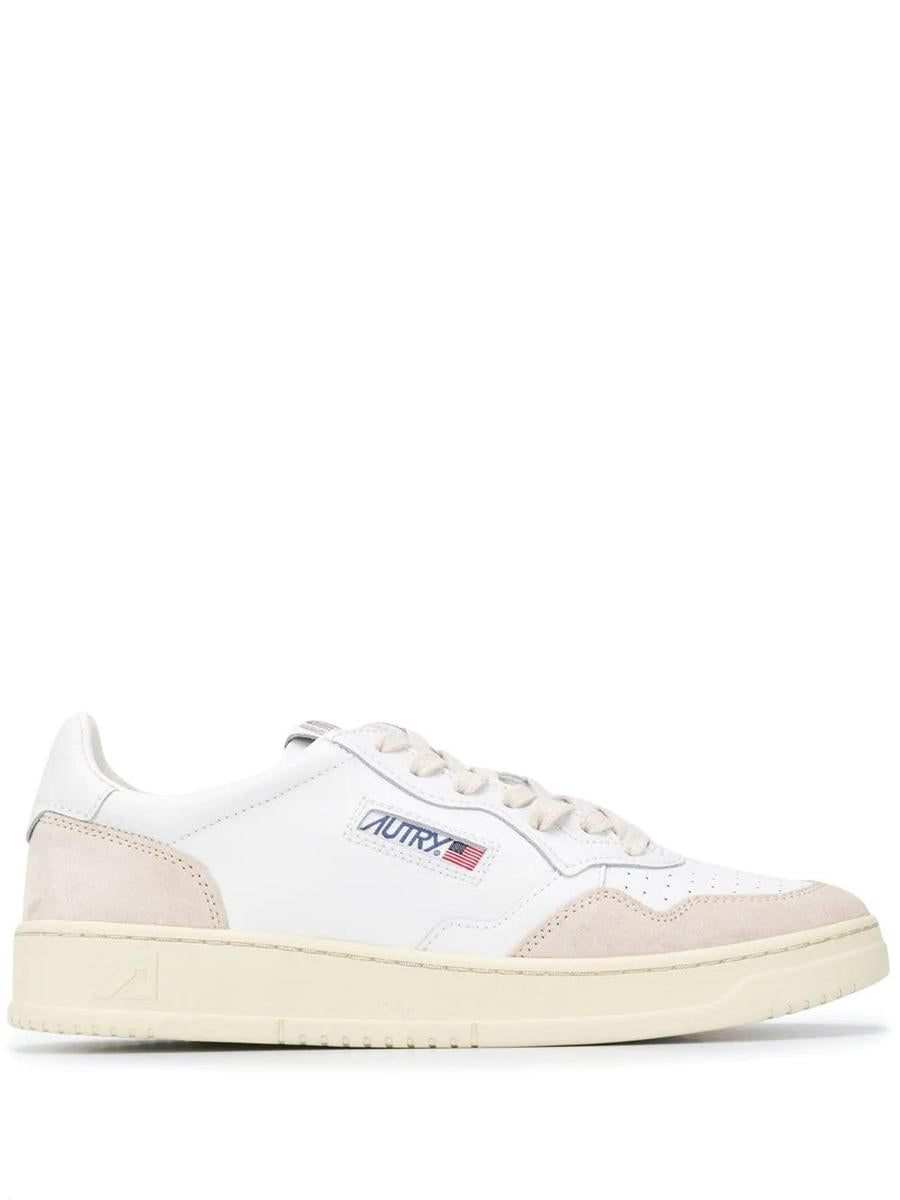 Autry Medalist Low Man  Leat/Suede White
