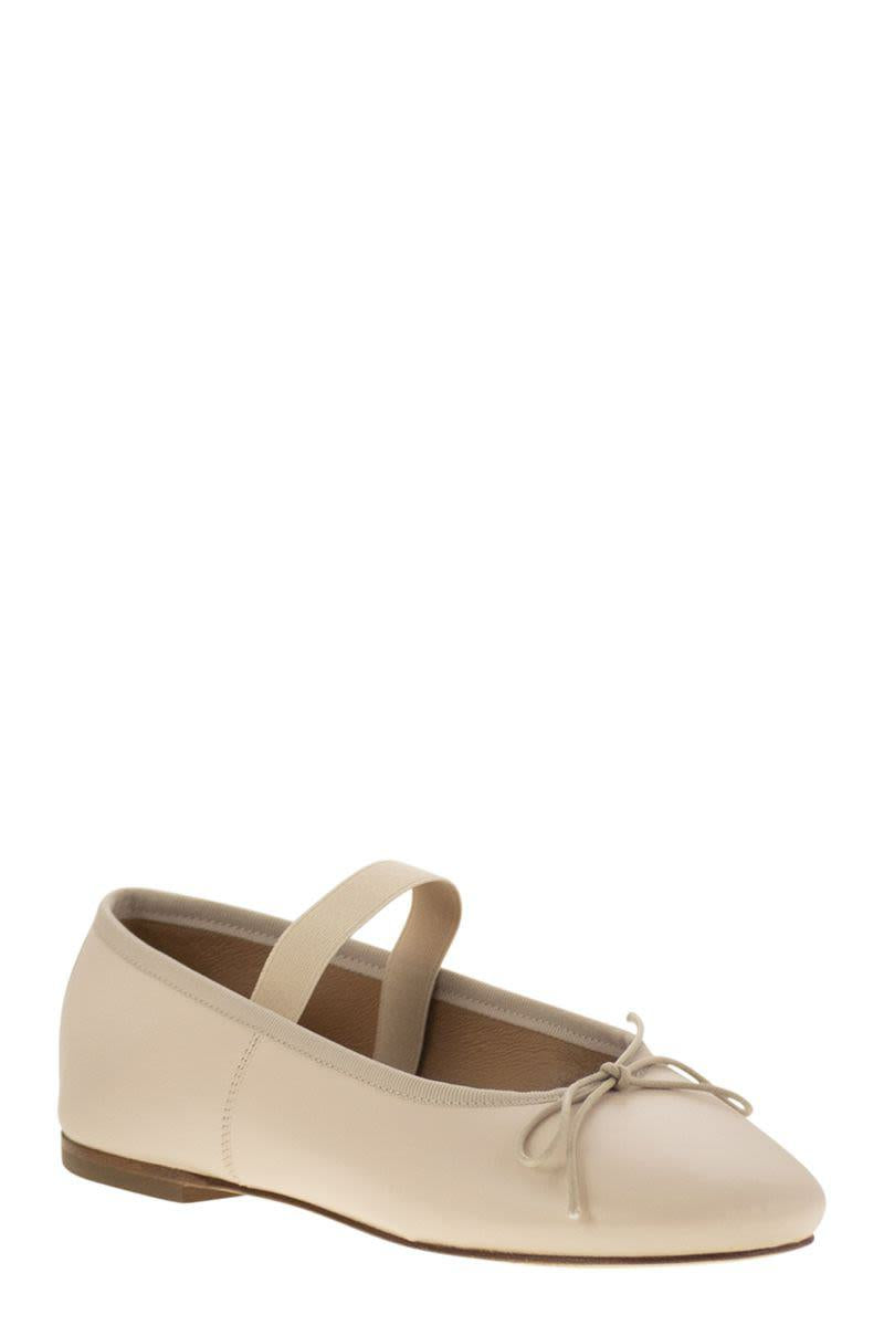Anniel Leather Ballerina And Elastic Band