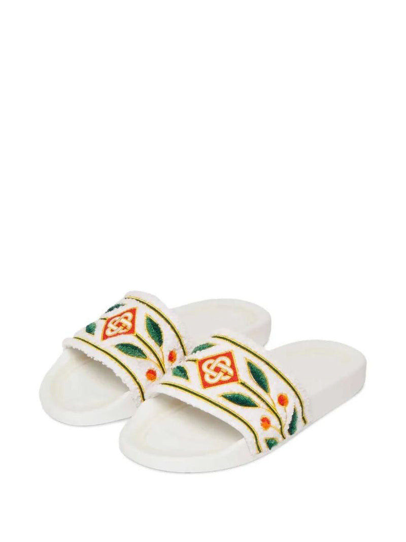 Casablanca Embroidered "Terry" Slider Shoes
