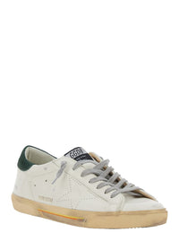 'Superstar' White Low Top Sneakers With Contrasting Heel And Logo Patch On The Tongue In Leather Man