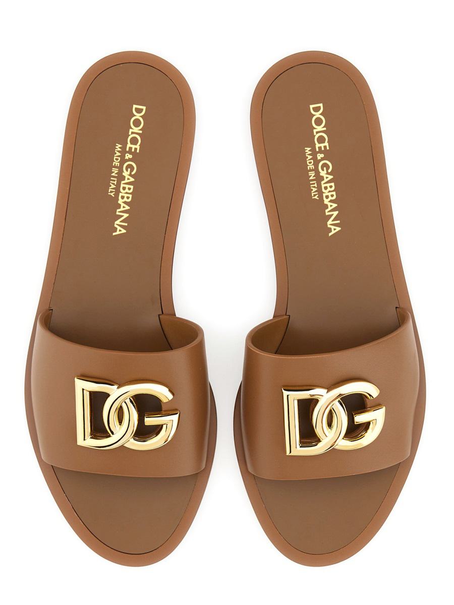Dolce & Gabbana Leather Slide Sandal