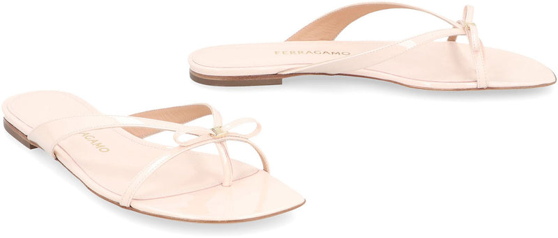 Salvatore Ferragamo Mini Bow Leather Flip-Flops