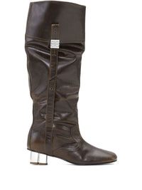 Ganni Dark Olive Knee-High Boots