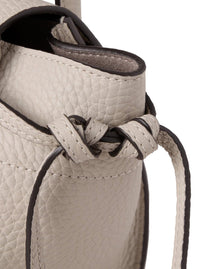 'Mini Bayswater' Beige Shoulder Bag With Laminated Logo In Leather Woman