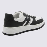 Hogan Ivory And Black Leather H630 Sneakers