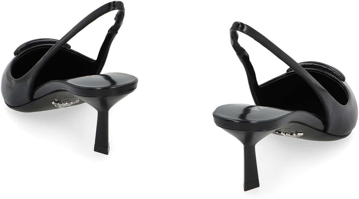 Prada Leather Pointy-Toe Slingback