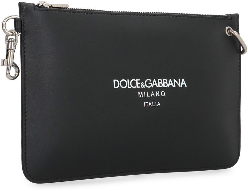 Dolce & Gabbana Necessaire Leather Flat Pouch