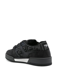 Fendi Ff Jacquard And Suede Match Sneakers Shoes