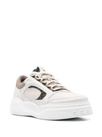 Fendi Force Leather Sneakers With Ff Jacquard And Mesh Details Shoes