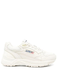 Autry Hyperway Sneakers In Whisper White Laminated Leather And Mesh Shoes