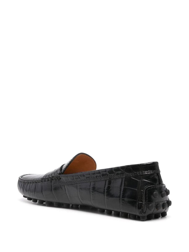 Tod'S Rubber Loafer Crocodile Print Shoes