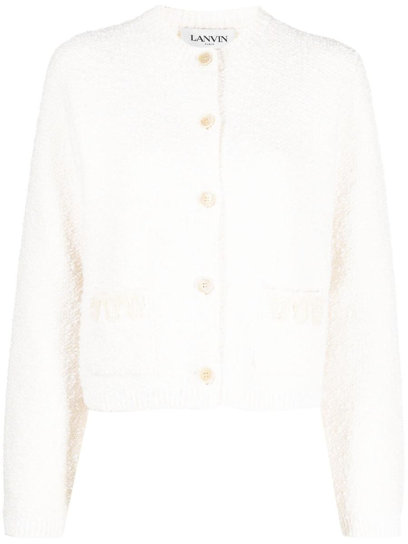 Lanvin Rd Nk Ls Embroidered Cardi Clothing