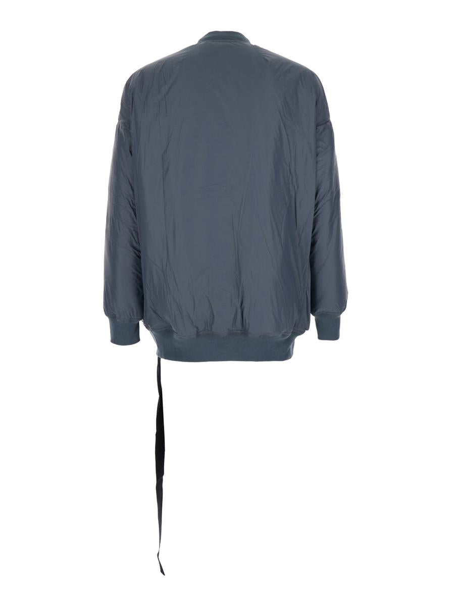 Grey 'Jumbo Flight' Bomber Jacket With Strap Detail  In Tech Fabric Man