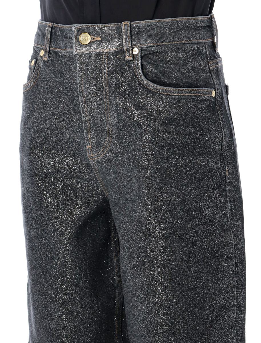 Ganni Shimmery Foil Stary Jeans