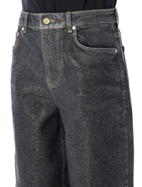Ganni Shimmery Foil Stary Jeans