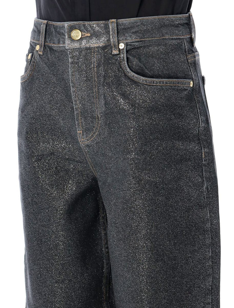 Ganni Shimmery Foil Stary Jeans