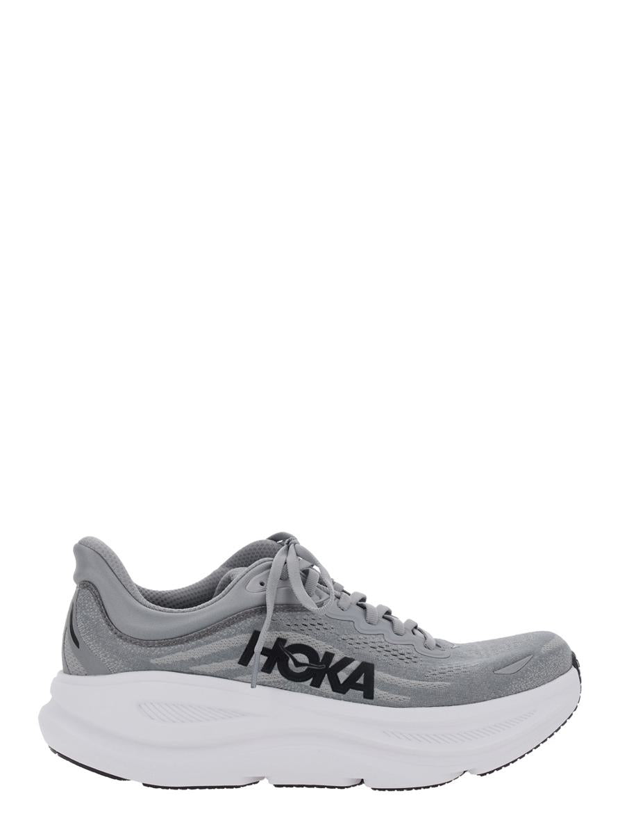 'Bondi 9' Grey Low Top Sneakers With Maxi Logo Lettering On The Side In Tech Fabric Unisex