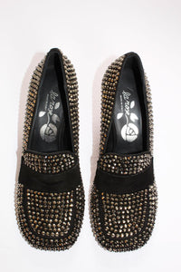 La Rose Heeled Loafers Crystal Black