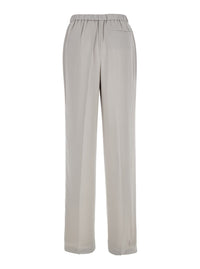 Metallic Pants With Rear Elastic Waist And Wide Leg In Silk Woman