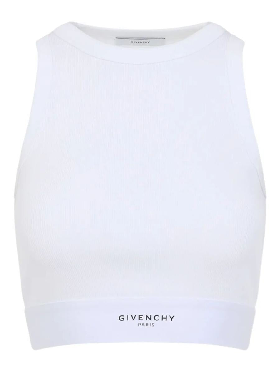 Givenchy Cropped Tank Top In Cotton With Band Clothing