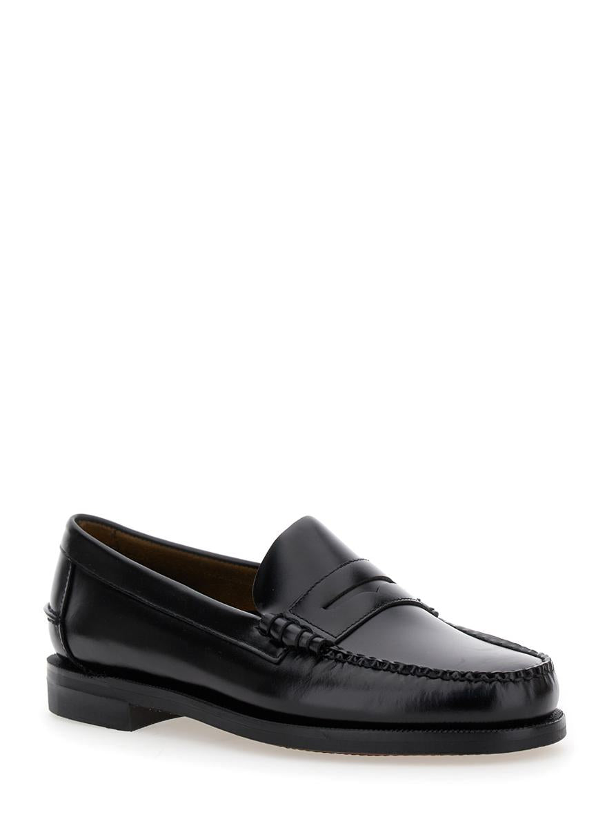 Black Pull-On Loafers In Leather Man