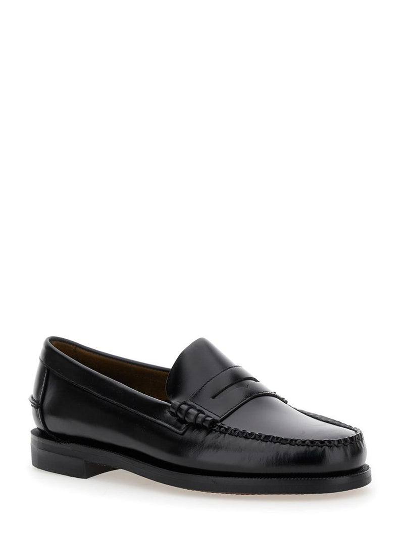 Black Pull-On Loafers In Leather Man
