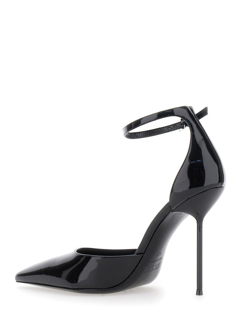 'Lidia' Bordeaux Slingback Pumps With Buckle Strap Closure And High Stiletto Heel In Patent Leather Woman