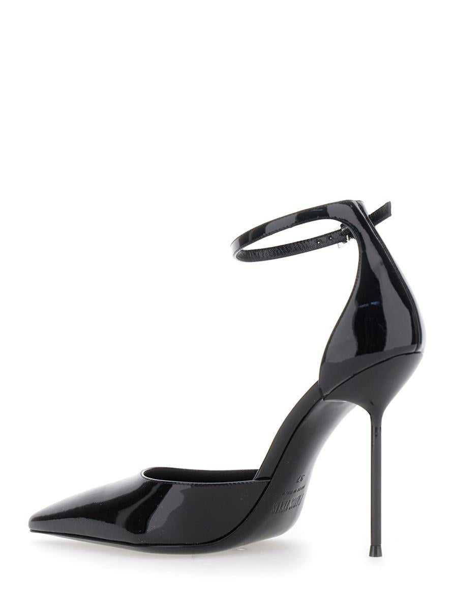 'Lidia' Bordeaux Slingback Pumps With Buckle Strap Closure And High Stiletto Heel In Patent Leather Woman