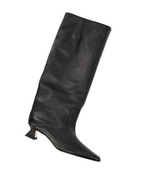 Miista Effie Black Leather Knee Boot