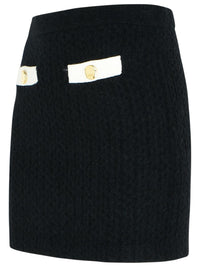 Self-Portrait Black Alpaca Blend Skirt