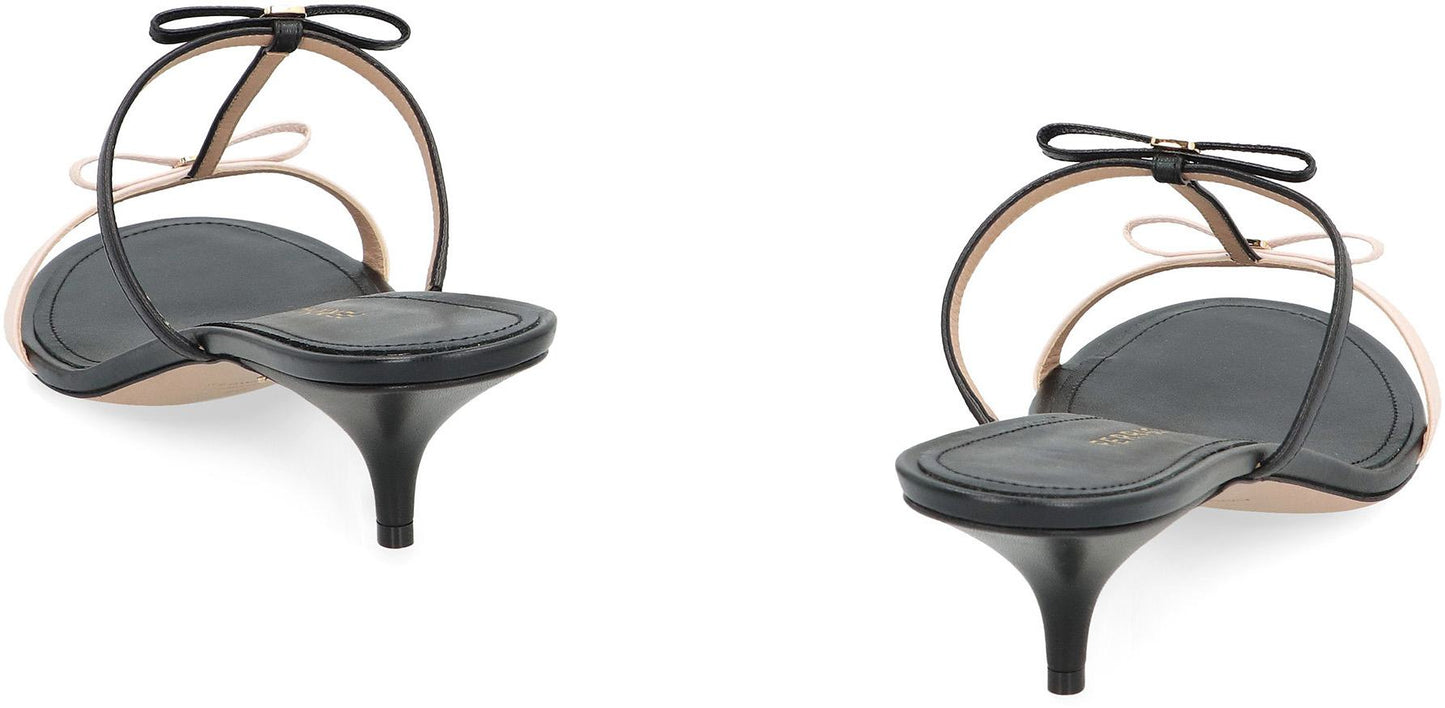 Salvatore Ferragamo Mini Bow Leather Mules