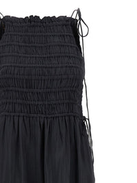 Ganni 'Black Smock Tie' Dress