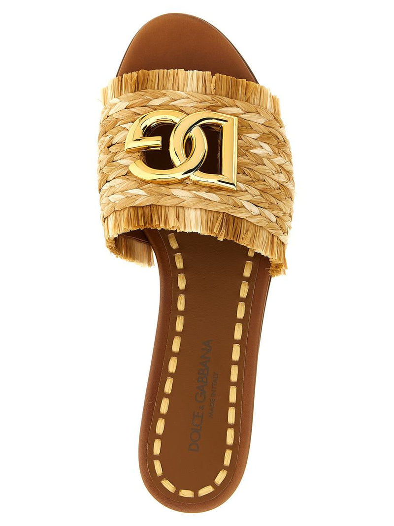 Dolce & Gabbana Raffia Braid Slides